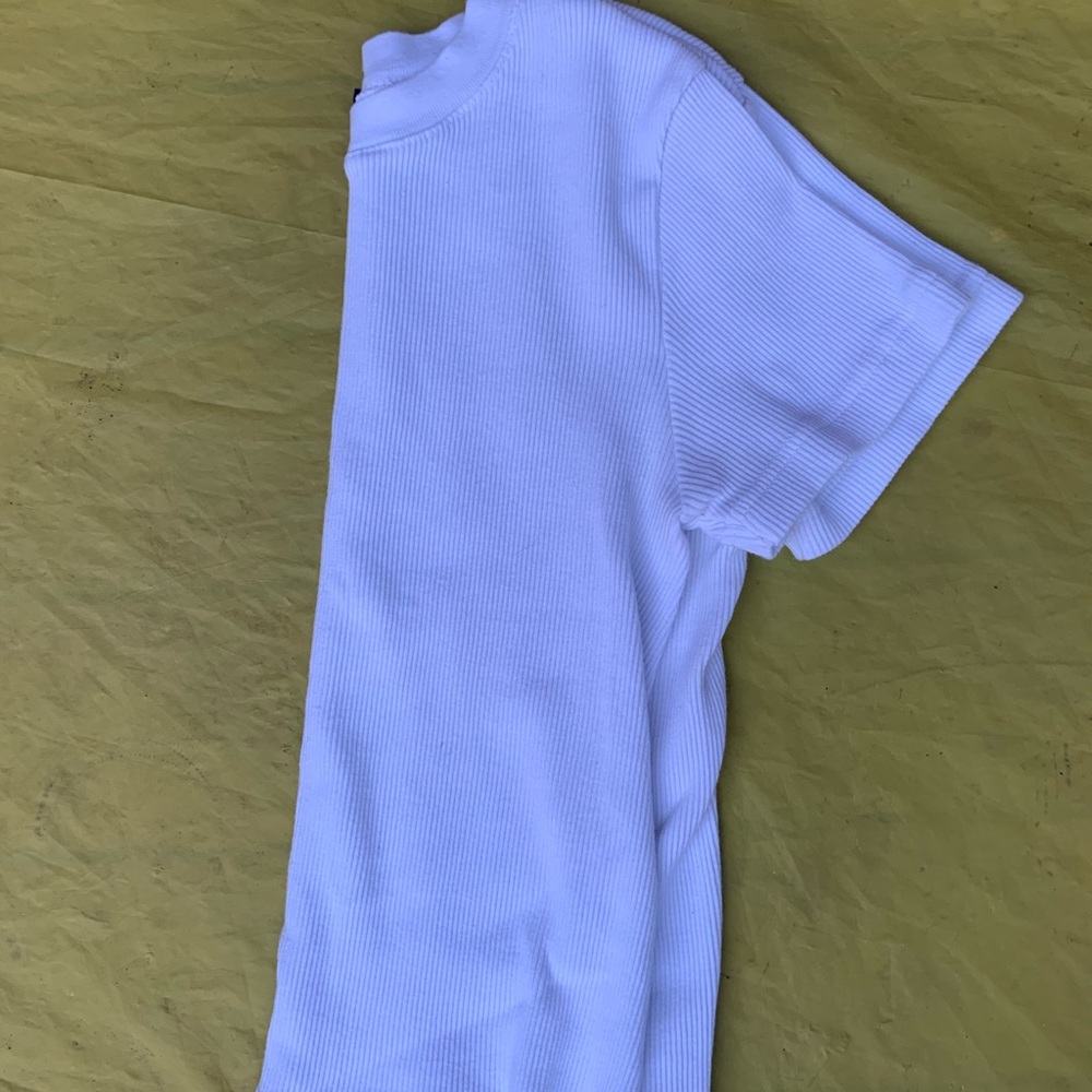 Brandy Melville Ribbed White T-Shirt